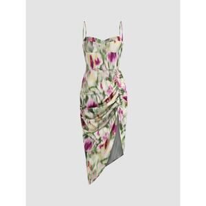 Cider Illusion Ruched Midi Dress | Size Large